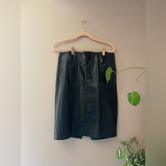 Vintage Italian 100% Real Leather Skirt - Picture 1 of 3